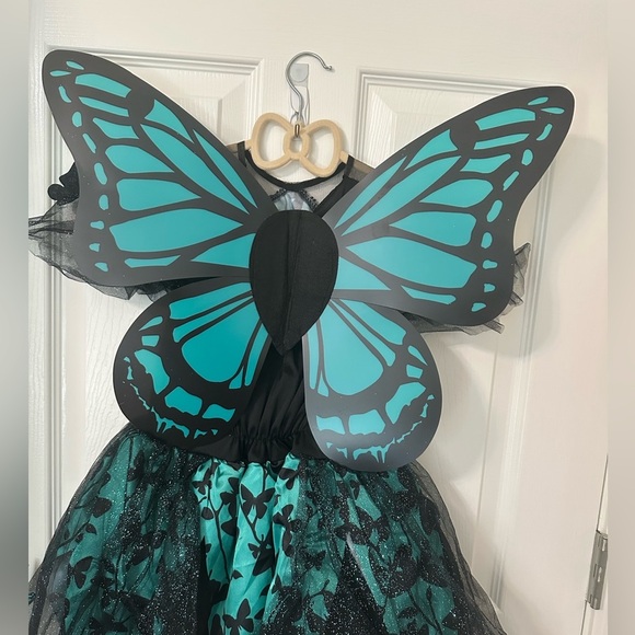 Butterfly Fairy Kids Costume - Teal and Black - Picture 10 of 11